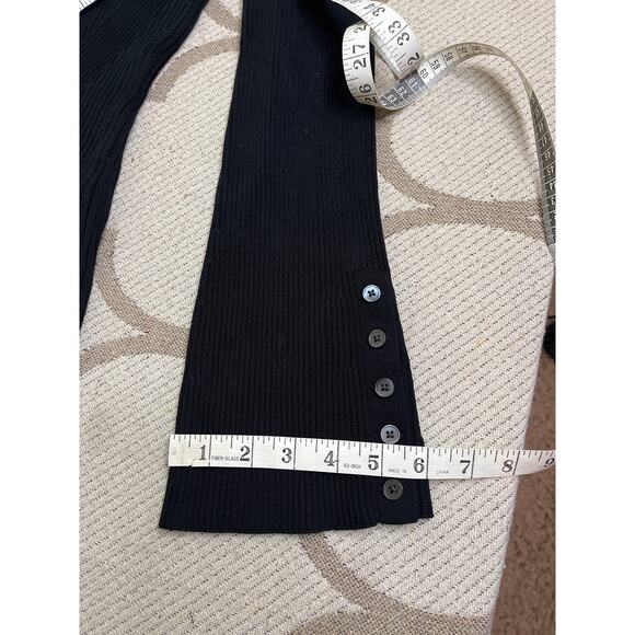 Banana Republic BR ribbed black flare button cuff sleeve sweater, size large - Picture 9 of 11